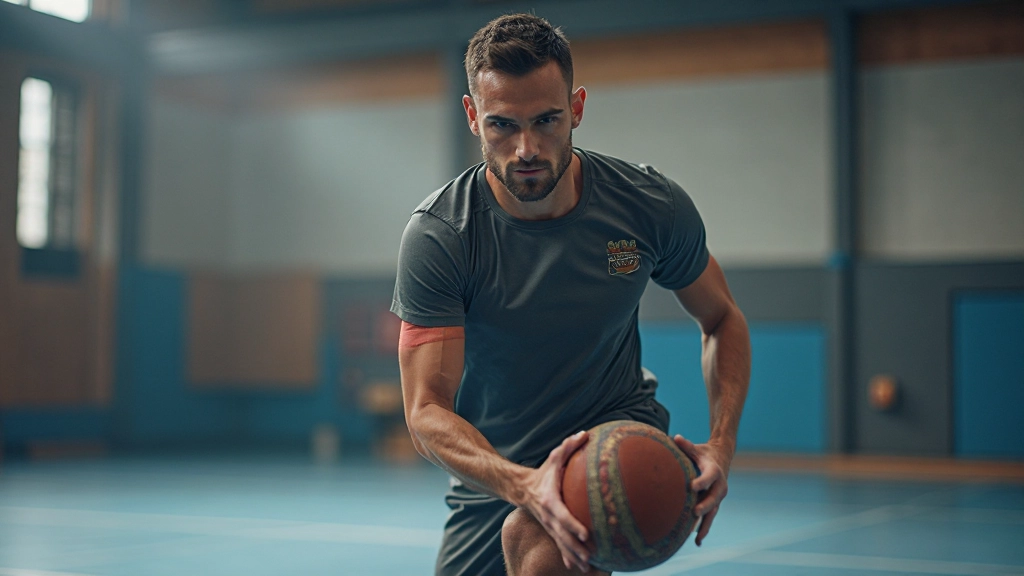Handball athletes performing conditioning and fitness exercises in training facility